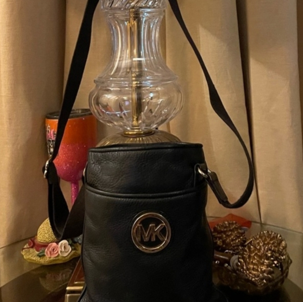 Michael Kors Black Leather Crossbody Bag